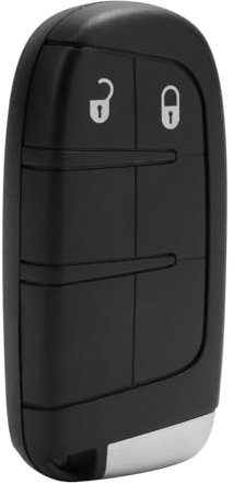 Carcasa de Llave para Coche de 2 Botones Compatible con Fiat 500X, Compass, Jeep Renegade, Chrysler, Cherokee y Dodge – Carcasa de Repuesto Duradera y Fácil de Instalar para Llaves de Vehículos