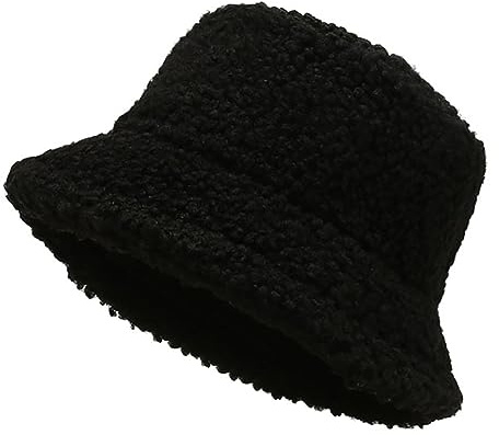 Ayuduots Chapeau Bob Unisexe en Laine d'agneau, Chaud et Moelleux pour l'Automne et l'hiver, Chapeau de Pêcheur Décontracté en Fourrure pour Homme et Femme