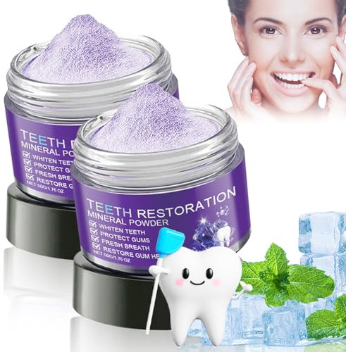 Zahnreparatur Mineral Puder, Zahn Reparatur Mineral Pulver, Zahnrestauration Mineral Pulver, Zahn Reparatur Mineralpulver, Teeth Restoration Mineral Powder 50g, Schützt Zähne, Frischer Atem (2 Stück)