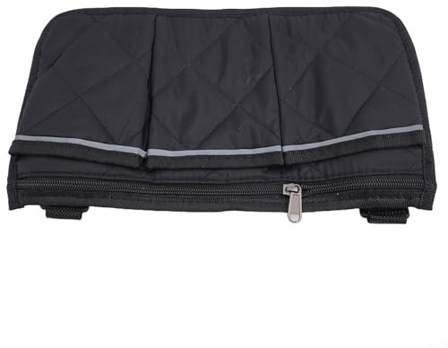 Borsa portaoggetti per braccioli per sedia a rotelle, organizer laterale per sedia a rotelle, con striscia riflettente, multi-tasca, accessorio per sedia pieghevole, per attività all'aperto (nero)