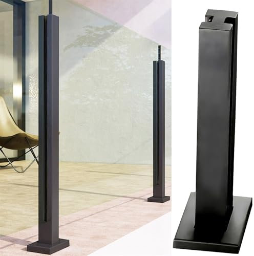 Generico Ringhiera in Acciaio Inox Nero Opaco, 130 cm / 51,2 Pollici, balaustra 304 per Vetro Spesso 10-12 mm, Ideale per terrazze Interne ed Esterne, balconi, Scale, soffitte