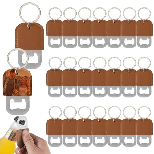 24 abrebotellas personalizados con cubierta de piel sintética, llavero abrebotellas, regalo ideal para hombres