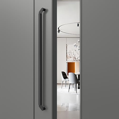 Coayuou Haustürgriffe Stoßgriff Edelstahl 1 Paar Länge 640/840/1000/1240/1500MMeingangstür Griff Inkl. Befestigungsmaterial Türgriff Für Moderne Innen Außentüren Und Mehr(Black,1000MM)