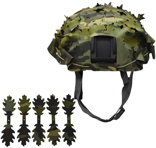 1 funda táctica para casco con cuerda retráctil, funda para casco de camuflaje, para caza de camuflaje y CS Wild,sin casco, verde militar A