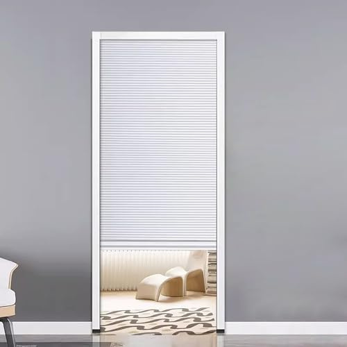 Jievmrs Falttür Vlies-Falttür zum auf- und Abklappen, Einziehbare Faltschiebetüren, Innentürvorhang im Akkordeon-Stil Ohne Bodenschiene(34x77in(86x196cm))