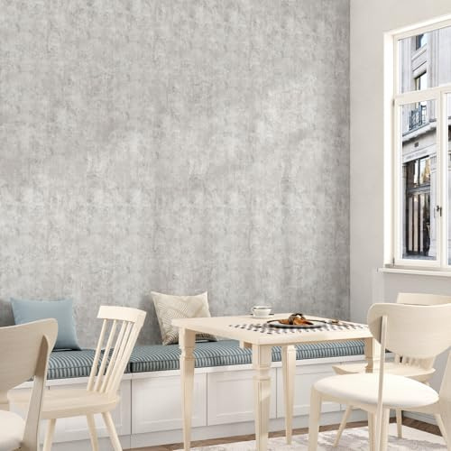 Skyblur Tapete Betonoptik Hellgrau Selbstklebend 40x300CM | Steintapete, Betonzement, Vinyltapete, Für Schlafzimmer Wohnzimmer Fitnessstudio