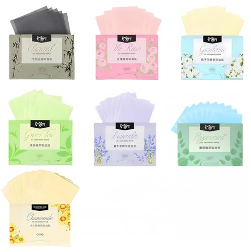 Gesichts-Löschpapier, 700 PCS Natürliche Ölabsorbierendes Papier Frau Oil Control Paper für Make-up, fettige Hautpflege,Fitnessstudio Sport,Alltag,Mehrfarbig