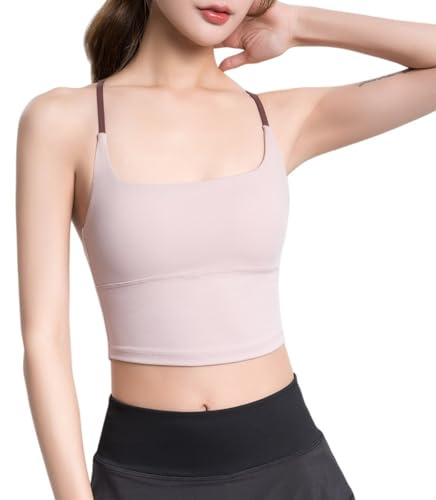 Sport-BH criss cross tank, sport dam enkel korsad rygg sport magtröja för sportig träning gym, b, S