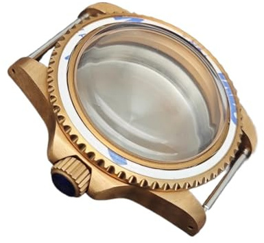 NLNKDTDPAK 39,5 mm bubbellinsfodral Retro klockfodral i rostfritt stål Klockdelar passar for NH35/ NH36 mekaniskt rörelsefodral(Rose Gold)