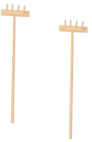 Tofficu 2 pièces Mini Râteaux Zen Outils Miniatures pour Sable et Jardinage Décor Relaxation pour Garçon Fille et Jeux Créatifs