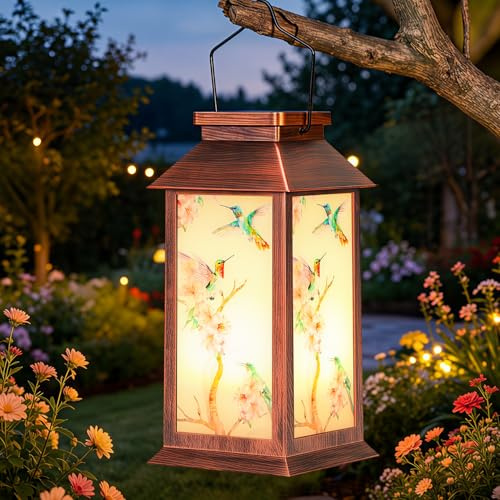 Solar Lanterns for Outside – OxyLED Solar Garden Lanterns Outdoor Lights Auto On/Off Waterproof IP44 Warm White Ideal for Patio, Pathway & Christmas Decor Cardinal – Gardening Gifts for Women