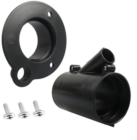 Kivivaka Kit flangia per condotto motore fuoribordo per barca, kit di flangia per tubo flessibile per yacht marino, nero