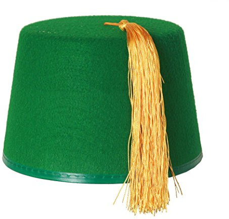 FEZ HÜTE = IN DER FARBE =GRÜN = PERFEKT FÜR EINE ORIENTALISCHE- EGYPTISCHE-ARABER-TÜRKISCHE VERKLEIDUNG=