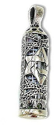 Religion Juive Trés Joli Pendentif en Argent Etoile de David Contenant Une Mezouza et sa chaîne Billes.