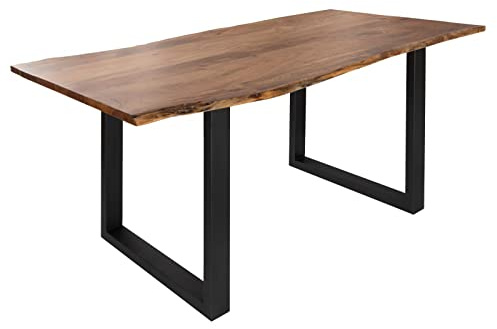 Table à manger acacia natur laqué 140x90x76 cm (BxTxH) FREEFORM