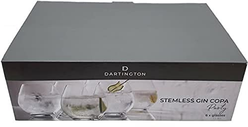 Dartington Crystal ST3171/5/6PK 6-Piece Stemless Gin Copa Party Glass, Crystal, 9.5 x 9.5 x 9 cm