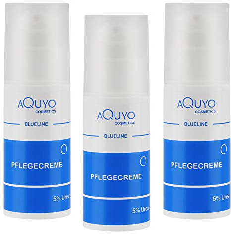 Blueline 5% Urea Creme für trockene Haut, Körpercreme bei Schuppenflechte oder Neurodermitis, Pflegecreme gegen Juckreiz, Hautcreme für Hautunreinheiten und Hautausschlag (3x 100ml)