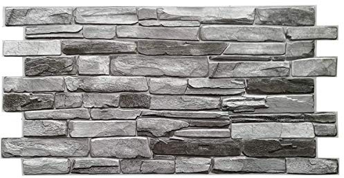 top.eco.wall PVC Wandpaneele 3D Deko Fliesen Verkleidung – Grau - 6, aus Polyvinylchlorid (PVC)