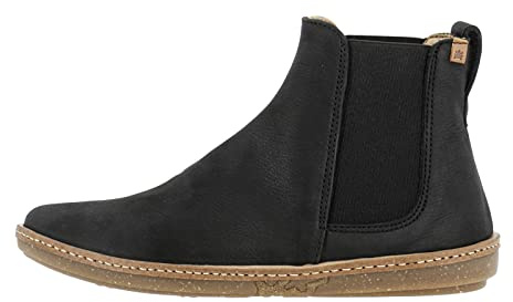 El Naturalista Mujer Botas Chelsea Coral, señora Botines,Plantilla Desmontable,botín,Bota de Deslizamiento,Plano,Botas,Black,38 EU / 5 UK