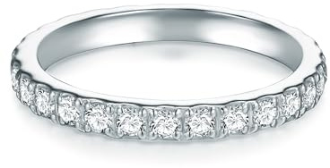 Trilani Damen Ring Memoirering aus 925/- Sterling Silber mit Zirkonia Weiß