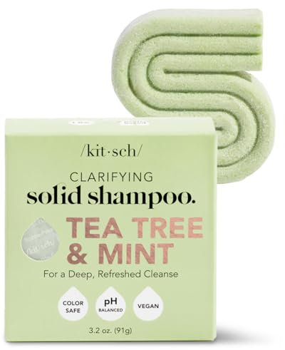 Kitsch Tea Tree & Mint Clarifying Shampoo Bar for Dandruff | Anti-Dandruff Shampoo for Itchy Scalp | Sulfate-Free Hair Shampoo | Vegan Shampoo Bar | For All Hair Types
