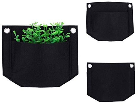 Z-LIANG 5 Stück Decke hängende Blumenkasten Außengartenpflanze Greening Wand Pflanztaschen (Color : Black)