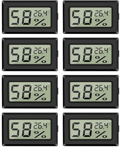 EEEKit 8 Pack Digital Thermometer Hygrometer, Indoor Temperature Humidity Sensor Monitor for Greenhouse Office, Celsius