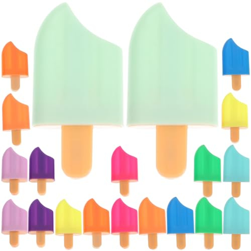 20 Mini Textmarker - Pastell-Farben - Ice Pop- förmigen design highlighter pens - Keilspitze 1-3 mm - Textmarker klein in trendigen Farben - für, Schule, oder Büro