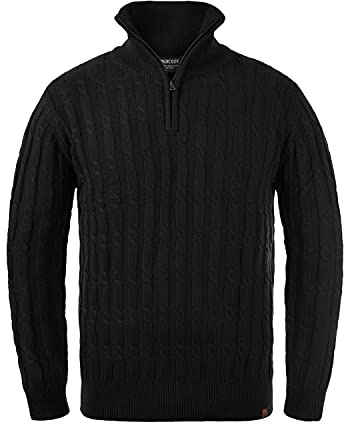 Indicode IDPaulo Troyer Men's Chunky Knit Jumper, Black (999), L