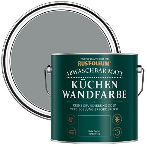 Rust-Oleum abwaschbare matte, geruchsarme grau Küchenwandfarbe - Anthrazit Medium 2,5 Litres