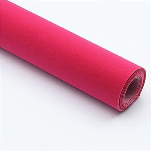 HARICSET 150 cm Breit Bastelfilz Selbstklebend Kinder Vliesstoff Stoff Filzplatten zum Filzuntersetzer Basteln Nähen DIY Patchwork(Size:1.5 * 1m,Color:rosarot)
