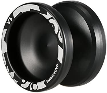 Pingfen Magic Jojo V3 Responsive Hochgeschwindigkeits-Aluminium-Legierung Jo-Yo-CNC-Drehmaschine mit Fadenfaden für Jungen Mädchen Kinder Schwarz