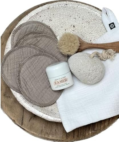 Almohadillas desmaquillantes de muselina (10 unidades), 100% algodón, sostenibles, lavables, reutilizables, respetuosas con el medio ambiente, para todo tipo de piel, cosidas a mano (rosa blushrosa)