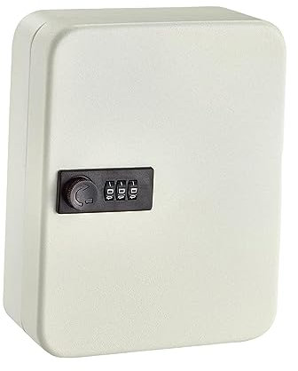Perfeclan Caja de Bloqueo de Llaves Cerradura de Combinación Gabinete de Llaves con Código Caja de Llaves de Seguridad Caja de Almacenamiento de Llaves de Metal, Anzuelo 28 Blanco