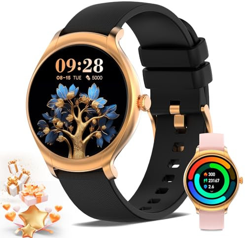 Nemheng Orologio intelligente da donna per rispondere e effettuare chiamate, touch screen da 1,39 pollici, orologio fitness da donna con cardiofrequenzimetro e monitoraggio della salute femminile,