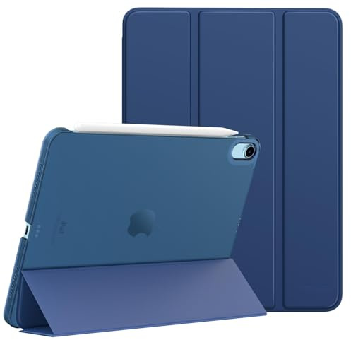MoKo für iPad Air 11 Zoll Hülle (M3 2025 / M2 2024), iPad Air 5/4 Generation Hülle 2022/2020 10,9, Smart Schlanke Transluzente Harte PC Rückseite Schutzhülle,Unterstützt Touch ID, Marineblau