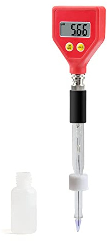 NIEI PH-Messgerät mit Glaselektrode PH-98108 PH-Messgerät für Wasser/Lebensmittel/Käse/Milch/Boden PH-Testbereich 0,00 Bis 14,00 PH