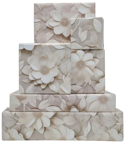 Dtiafu Weiße Hochzeitsverpackung, reine und ehrliche Blumen-Designs für Frauen und Mädchen, Brautschmuck, Muttertag, Geburtstag, Urlaub, Erntedankfest, 50,8 x 71,1 cm pro Blatt (6 Blatt)