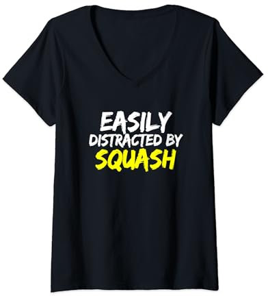 Damen Squash Trainer Squash Spruch Outfit Squash Spieler T-Shirt mit V-Ausschnitt