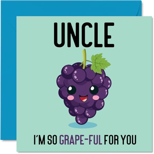 Biglietti di compleanno zio – Grape-Ful – Divertente biglietto di auguri di compleanno zio da nipote nipote regalo di compleanno zio 145mm biglietti di auguri uomo lui