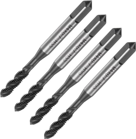 QUARKZMAN 4 Stück Maschine Gewindebohrer Spitze M4 x 0,7 Metrisch Spitzengewindeschneider HSS M2(6542) Universelle und Hochwertige Gewindebohrer