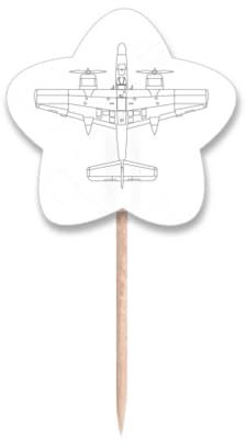 Plane Army Line Art Deco - Palillos de dientes con diseño de estrella, diseño de bandera