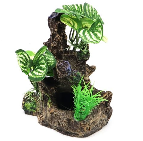 NUZAMAS Aquarium-Landschaftsgestaltungsornamente, Aquarienpflanzen, Aquarium-Dekorationen, Fischversteckhöhle, Kunststoff-Kunstpflanze, Goldfisch-Wasserlandschaft, Fischverstecke, Schlangenbecken