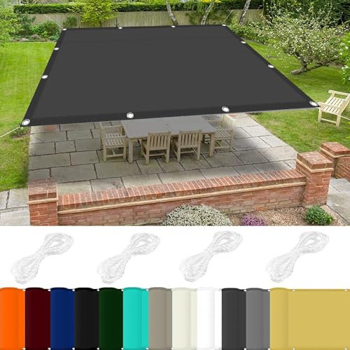 Vele Ombreggianti Rettangolare 3 x 4 m 98% Protezione UV Tende da Sole Vela Ombreggiante con Occhielli per Esterno Giardino Terrazza, Grigio Scuro