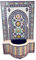 Marrakesch Gartenbrunnen Zimmerbrunnen aus original marokkanische Mosaik 130 cm Gross | Brunnen als Gartendeko Terassendeko & Balkon Deko | Springbrunnen Inkl. Pumpe für entspannenden Wasserfall