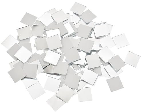 Mosaikfliesen 100 Teile/los 10x10/15x15mm Mini Quadratischen Glas Spiegel Mosaik Fliesen for Wand Badezimmer Diy Hause dekoration Handwerk Glasfliesen(Color:2)