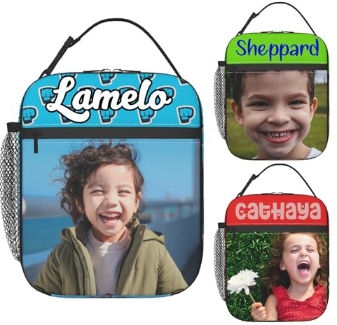 WolunLi Individuelle Lunchbox, personalisierte Lunchtasche mit Namens-Logo, Fototext für Männer und Frauen, individuelle isolierte Lunch-Tasche, Büro, Geburtstagsgeschenk, für Arbeit, Reisen,
