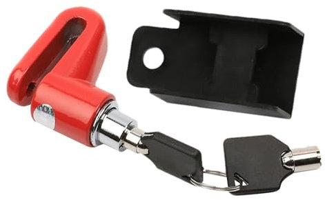 Tioheam Cerradura de rueda de motocicleta,Cerraduras de motocicleta antirrobo, Candado de freno de disco de rueda de metal Bloqueo de rueda de scooter, Candado de freno de disco para bicicletas,