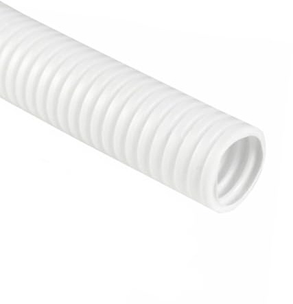 MOCNT Gaine Câbles Électriques Voiture Gaine Ondulée Flexible Protection Cache Fermé Tuyau Fil Gaine Isolante Conduit Tube Rangement Câble Blanc Extérieur 11mm Long 5 Mètres