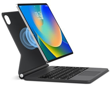WINCHKING Magic Keyboard iPad 11 ème A16 2025 - Coque Clavier iPad 10eme Generation 10,9 Pouces 2022, Trackpad Multi-Touch,Rétroéclairage 7 Couleurs, AZERTY